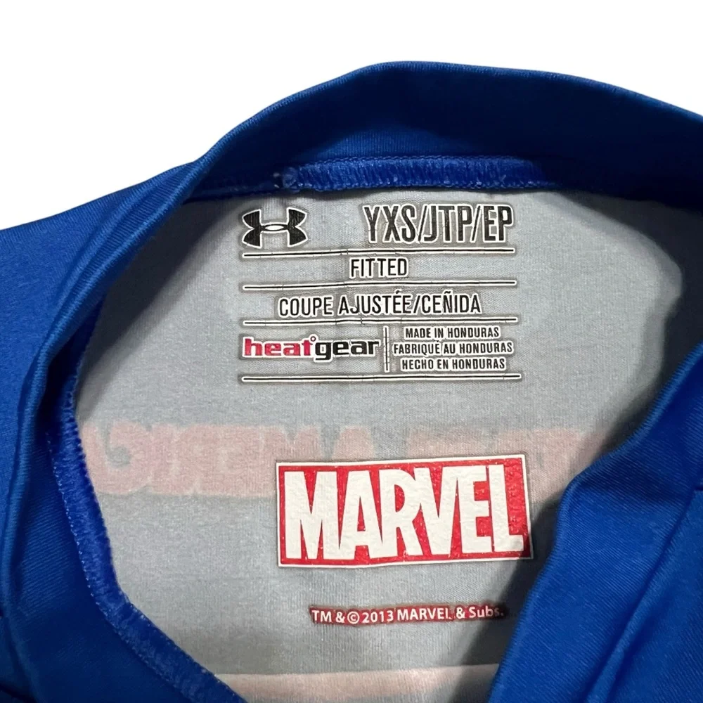 Under Armour YXS Youth XS Marvel Captain America Heat Gear Shirt